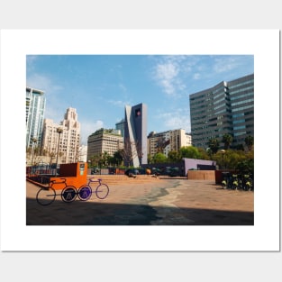 Scene in Pershing Square, Downtown Los Angeles Posters and Art